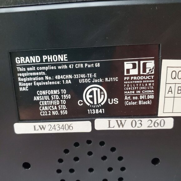 Vintage Grand Phone Flash Redial Touch Button Retro 1950’s Style Black - Picture 2 of 10